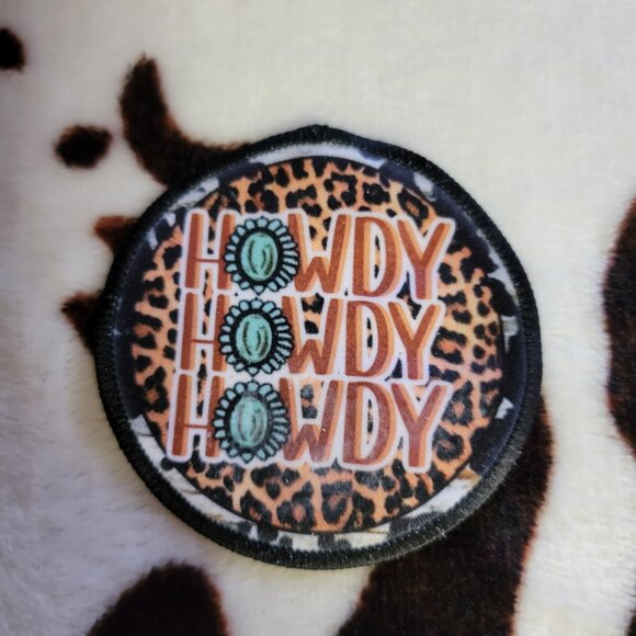 Howdy Western Sublimation DYI Fabric Hat Patch Glue Iron On Sew Hat Patch - Picture 3 of 3